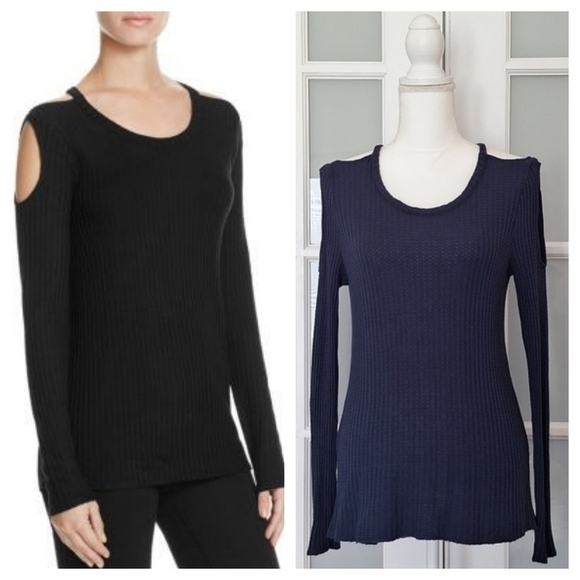 Chaser Dark Blue Cutout Waffle Knit Tee - Picture 1 of 13